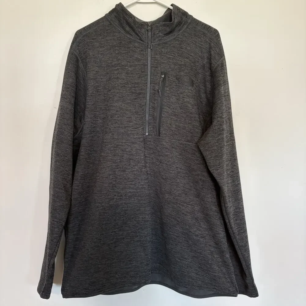 NORTH FACE Canyonlands 1/4 Zip Fleece Heather Gray Pullover Sweater Men XL‎